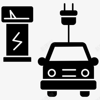 电动四轮车电动汽车汽车技术生态汽车图标