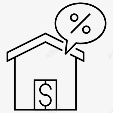 财产利息信贷房屋房屋利息图标