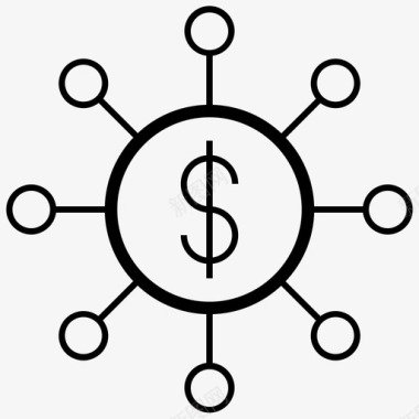 金融服务捐款货币网络图标