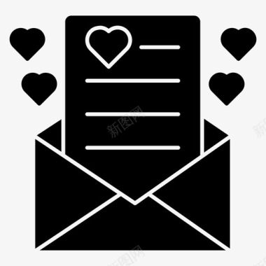 情书短信情人节卡片图标