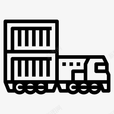火车矢量素材铁路货运航运火车图标