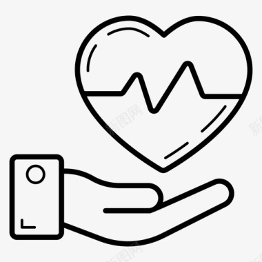 医疗保健心脏护理心脏保护图标
