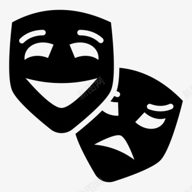 马戏剧院面具狂欢节面具马戏团面具图标