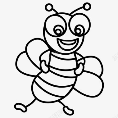 微笑蜜蜂动物大黄蜂图标