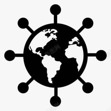全球通信全球网络全球链全球通信图标
