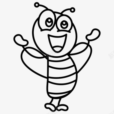 黄色蜜蜂快乐蜜蜂动物卡通蜜蜂图标