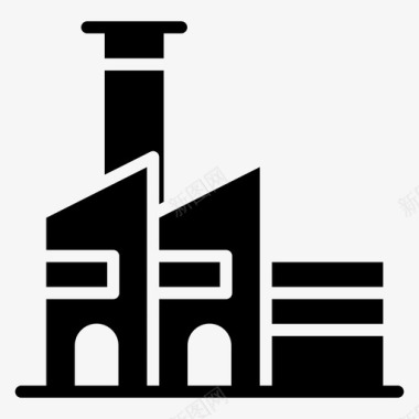 电厂工厂建筑工业图标