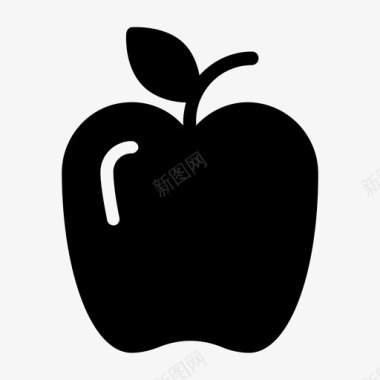 苹果新鲜水果健康图标