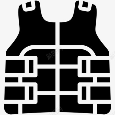 服装设计防弹衣服装军用图标