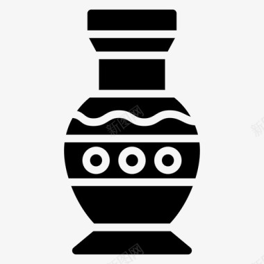 装饰瓮陶瓷壶装饰花瓶图标