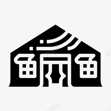 全自动帐篷套装野营基地军用图标