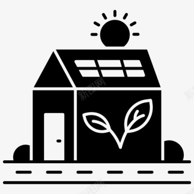 生态之家绿色之家温室图标