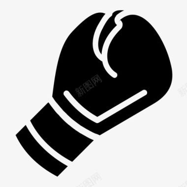 运动种类标志拳击手套拳击拳守门员手套图标