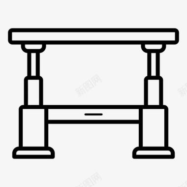 线条几何装饰立式办公桌家具家居内饰图标