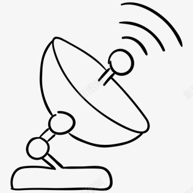 抛物面卫星抛物面碟通讯技术射电望远镜图标