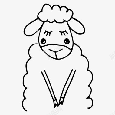卡通动物羊羔动物卡通图标