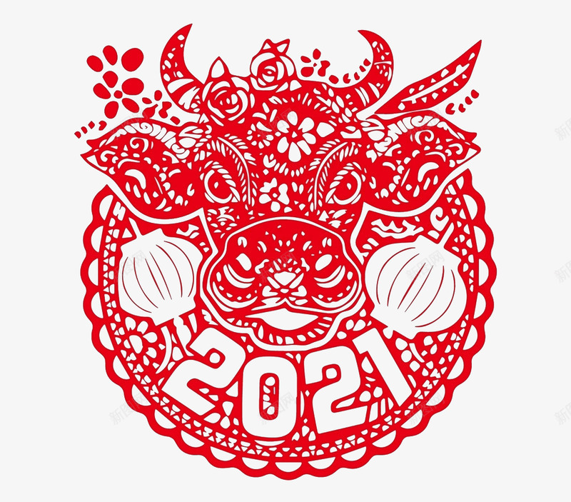 2021牛年过年新年png免抠素材_88icon https://88icon.com 牛年 过年 新年