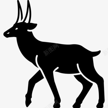 鹿拉车鹿食草动物有角图标
