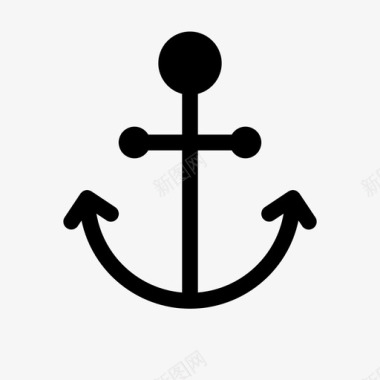 水手冲浪板锚船钓鱼图标