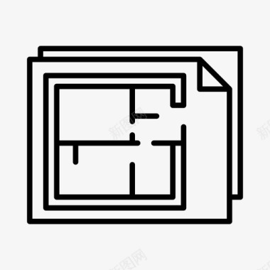 平面房屋素材房屋平面图建筑蓝图图标