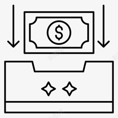 抽屉美元橱柜现金图标