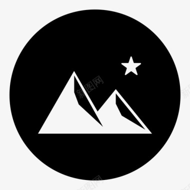 矢量冬季旅游山地探险自然图标