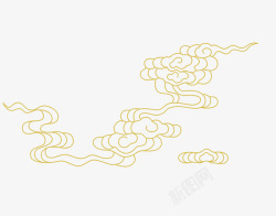 金色线条祥云装饰壁纸素材