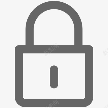 安全密码锁安全保护线性扁平填充单色简约圆润图标