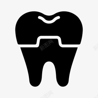 有关牙齿磨牙冠冠牙科图标