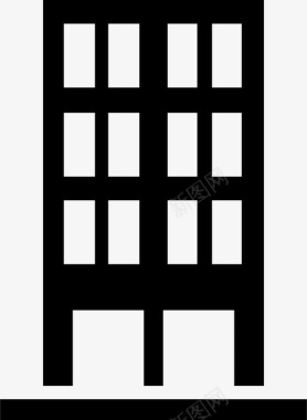 城市高楼建筑剪影城市建筑物摩天大楼图标