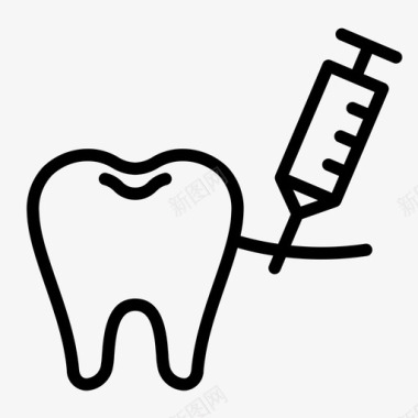 小牙齿麻醉牙科牙医图标