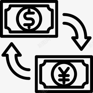 图标2货币兑换货币兑换数字游牧生活方式图标