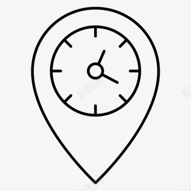 地图针针钟位置图标