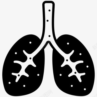 肺部空气污染呼吸器官图标