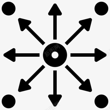人群分布传播方向分布图标
