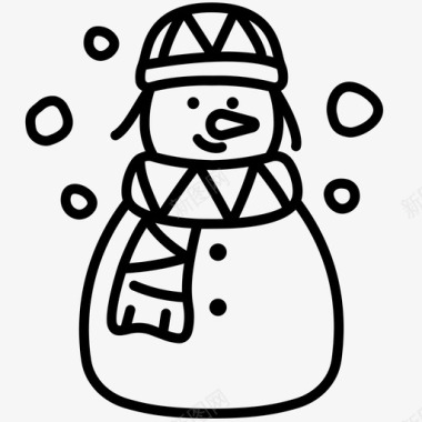 雪人圣诞节围巾图标