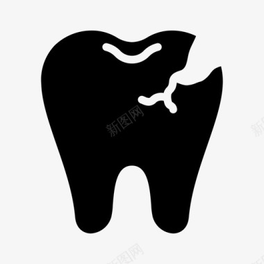 口腔护理断牙裂牙蛀牙图标