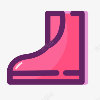 毛边短靴短靴图标