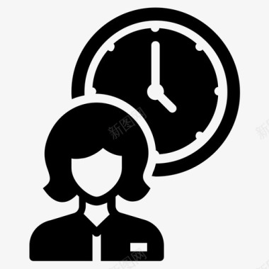 女人时间截止日期时钟时间图标
