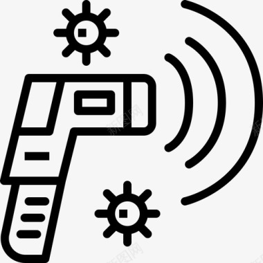 功效型红外线温度计冠状病毒冠状病毒19型图标