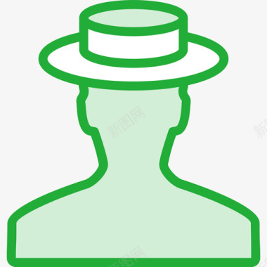 帽子浅绿白帽子图标