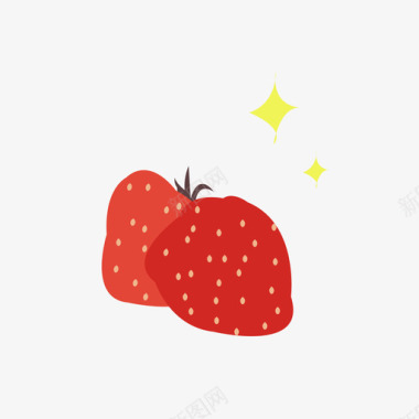 草莓背景草莓果干图标