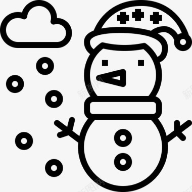 冬天的雪人雪人气候季节图标