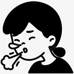 得流感的女孩打喷嚏过敏流感高清图片