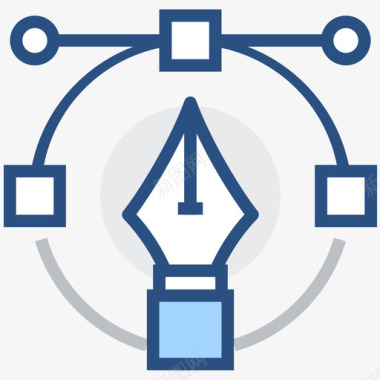 钢笔钢笔工具连接书写图标