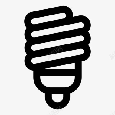 荧光灯泡能源节能灯图标