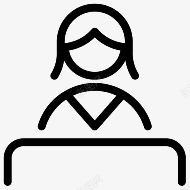 简约手绘shopcashierwoman图标