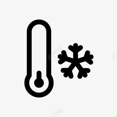 寒冷低温寒冷温度计图标