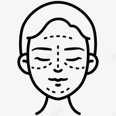 女性生殖整容手术美容面部图标