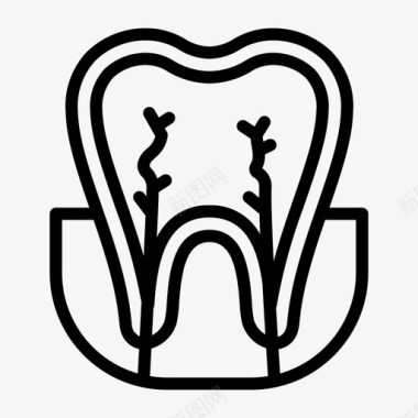 牙齿图标神经牙科牙医图标